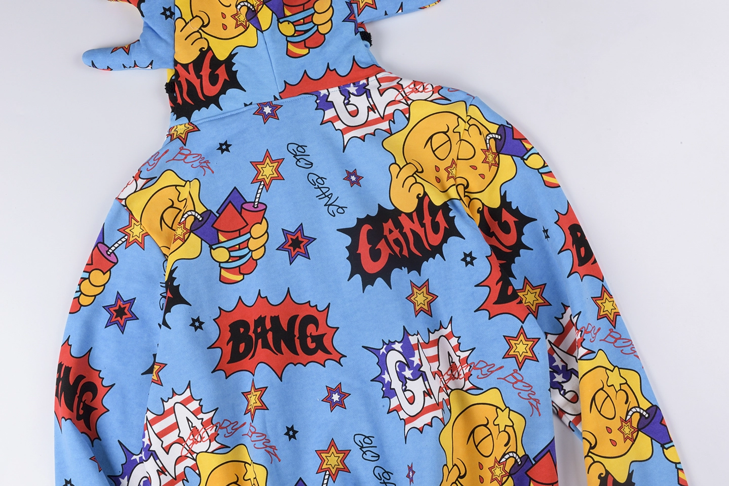 Glo Gang Comic Fireworks Blue Hoodie
