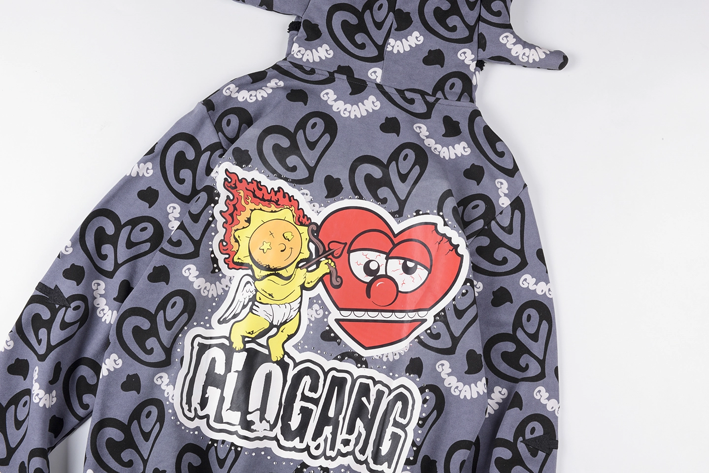 Glo Gang Cupid Heart Graphic Full Zip Hoodie