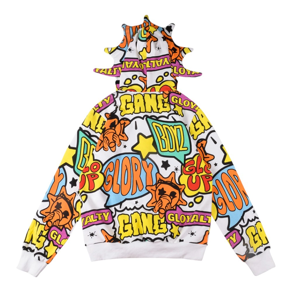 Glo Gang Full Zip Graffiti Masked Hoodie