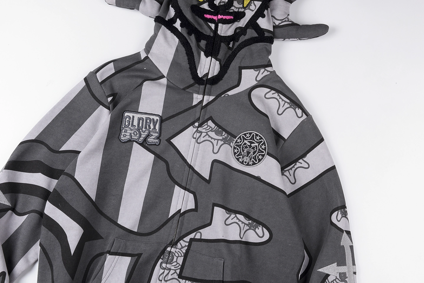 Glo-Gang-Glory-Boyz-Stripe-Mask-Full-Zip-Hoodie1.webp Glo Gang Glory Boyz Stripe Mask Full Zip Hoodie