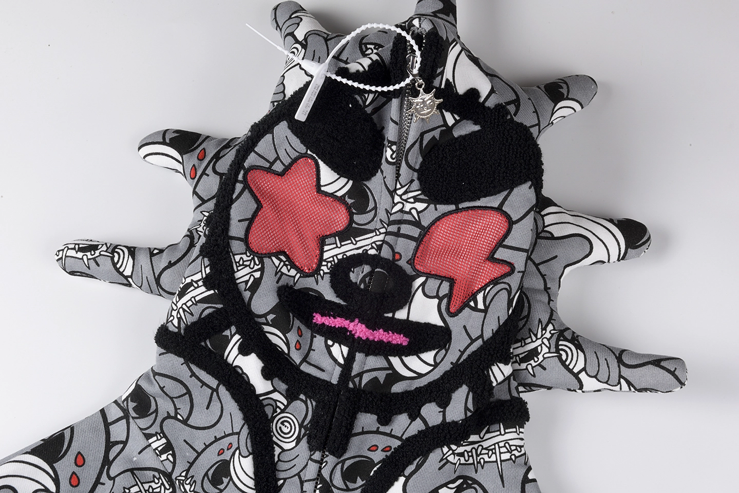 Glo Gang Grey All Over Character Print Hoodie