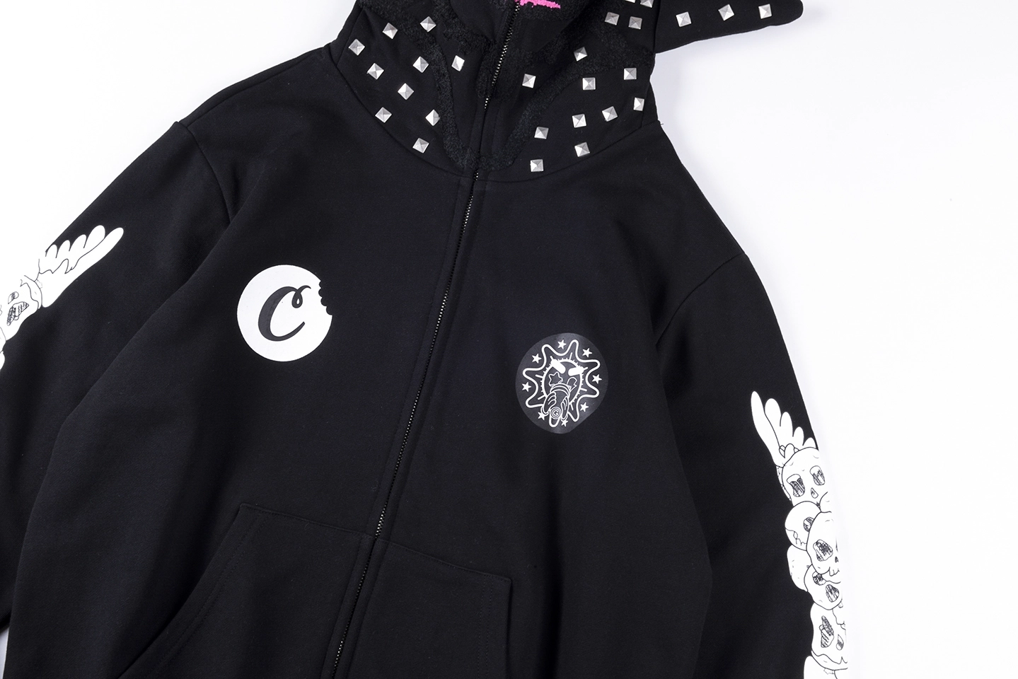 Glo-Gang-Nightmare-Cookies-Spiked-Hood-Full-Zip-Hoodie3.webp Glo Gang Nightmare Cookies Spiked Hood Full Zip Hoodie