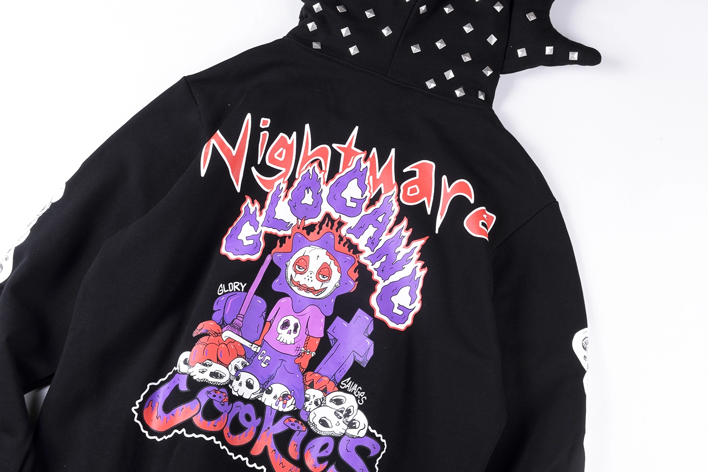 Glo-Gang-Nightmare-Cookies-Spiked-Hood-Full-Zip-Hoodie4.webp Glo Gang Nightmare Cookies Spiked Hood Full Zip Hoodie