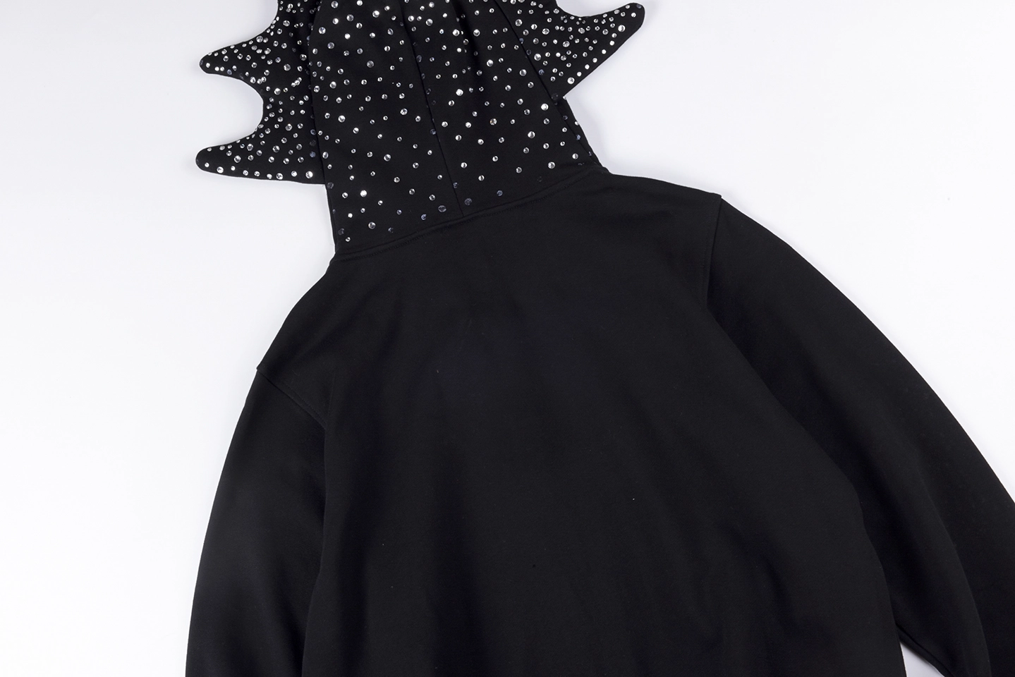Glo Gang Rhinestone Split B Letter Black White Hoodie