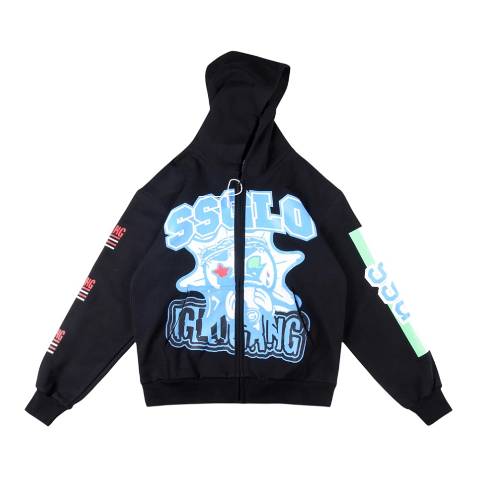 Glo Gang Ssglo Wrldwd Full Zip Graphic Hoodie