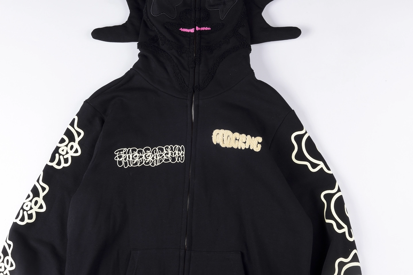 Glo Gang Skull Graphic Zip Up Hoodie