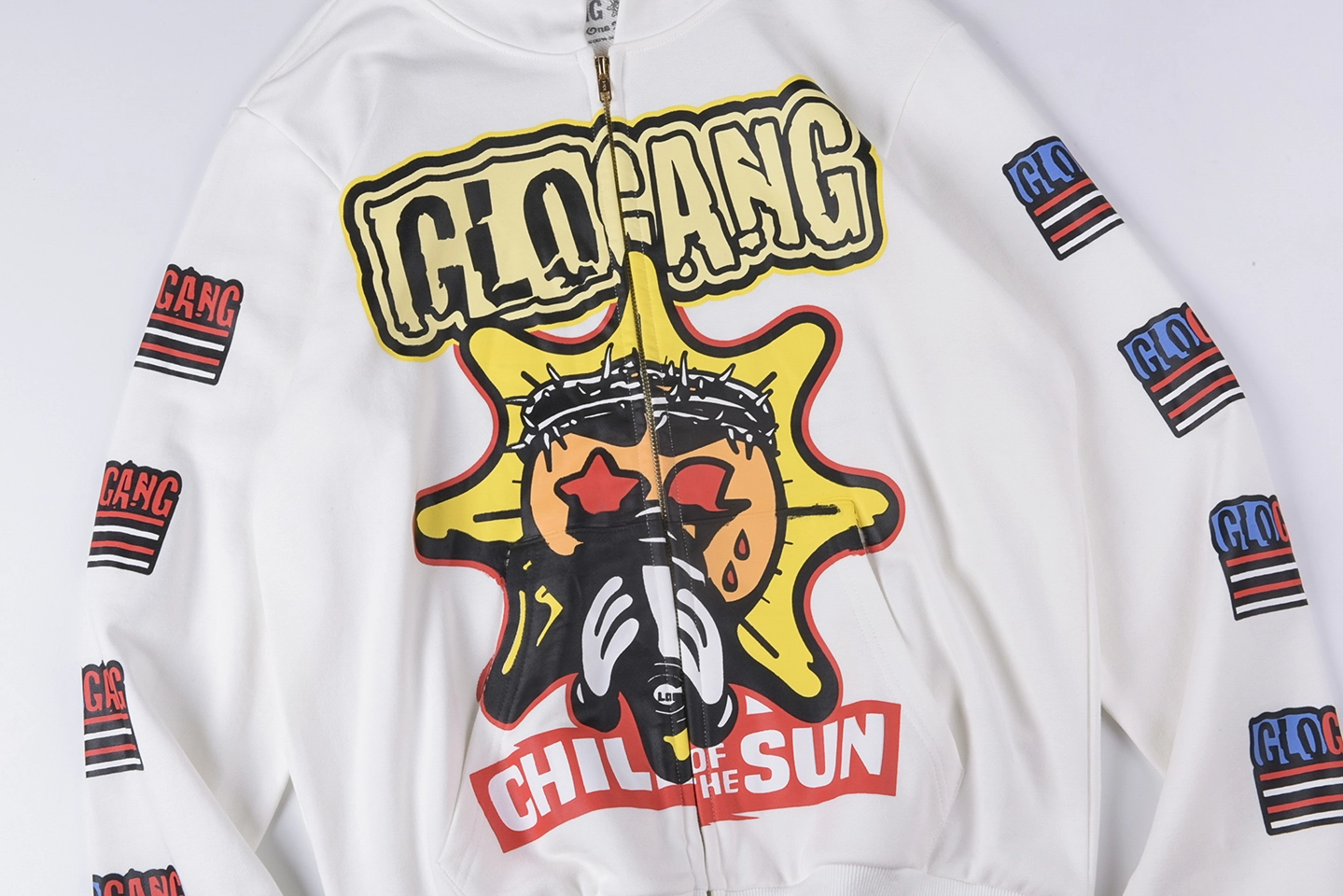 Glo Gang White Child Of The Sun Full Zip Hoodie
