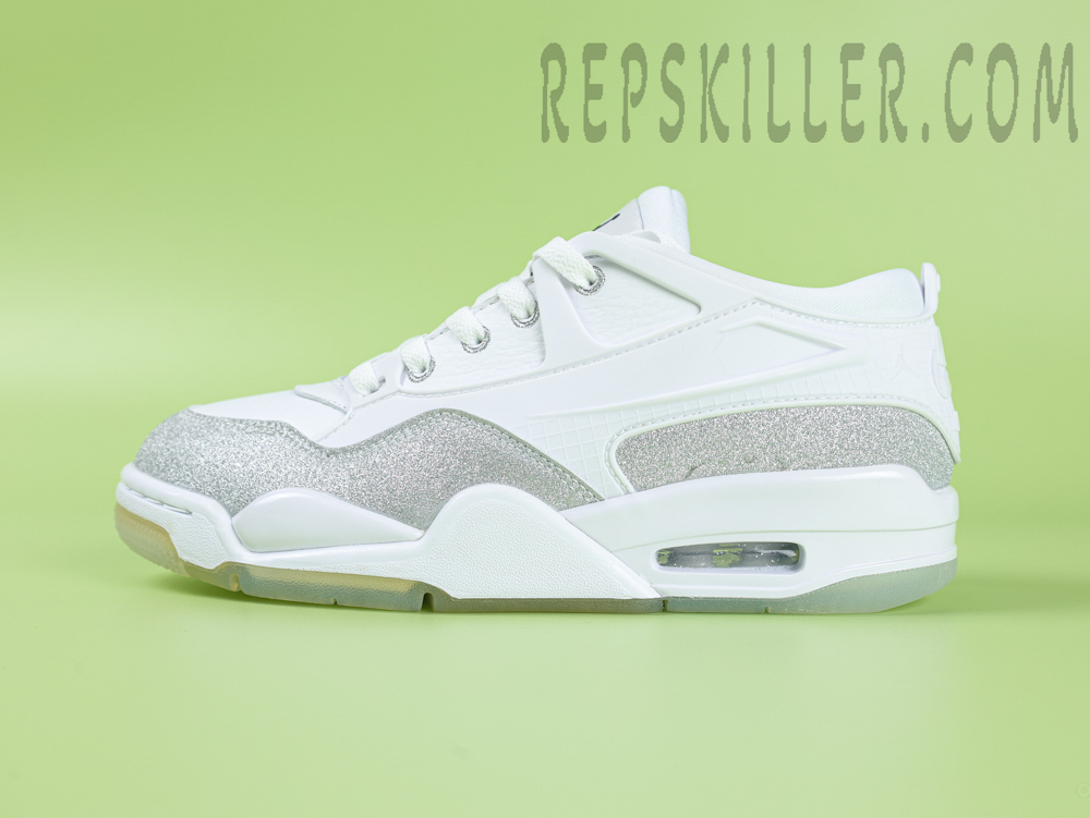 Air Jordan 4 Rm White Silver Glitter