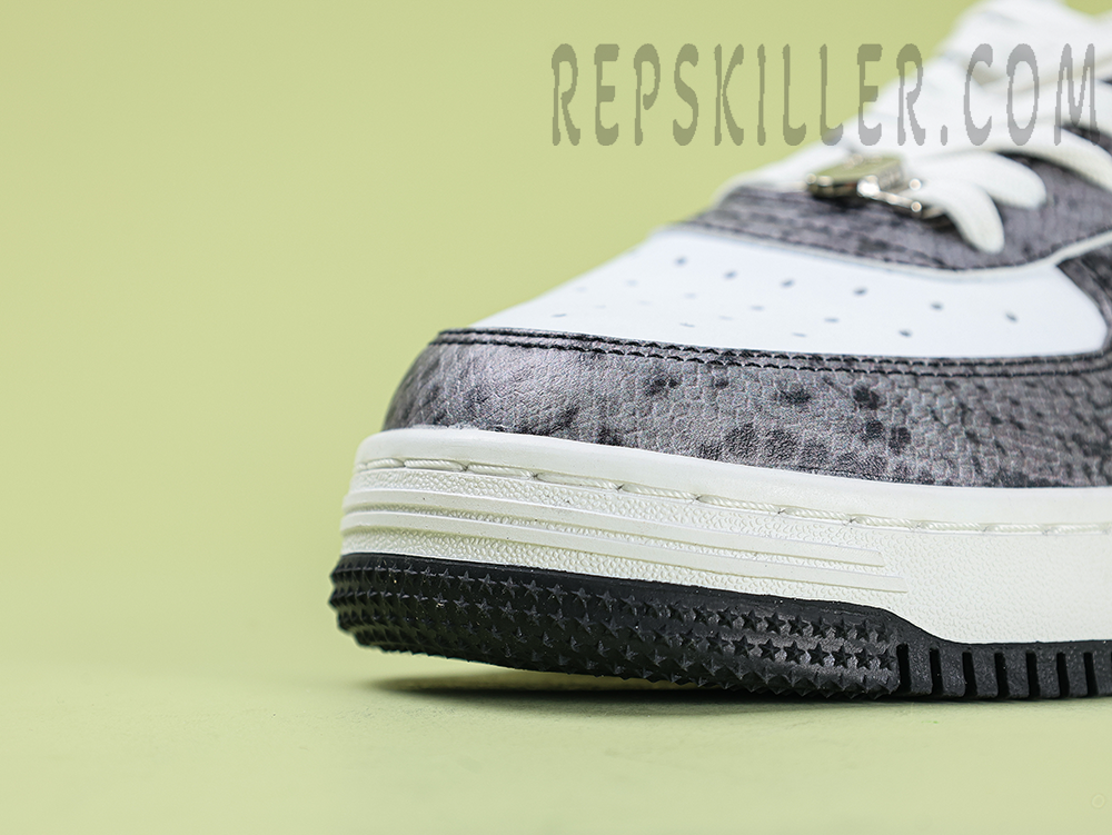 A Bathing Ape Bapesta Snakeskin Black Low Sneakers