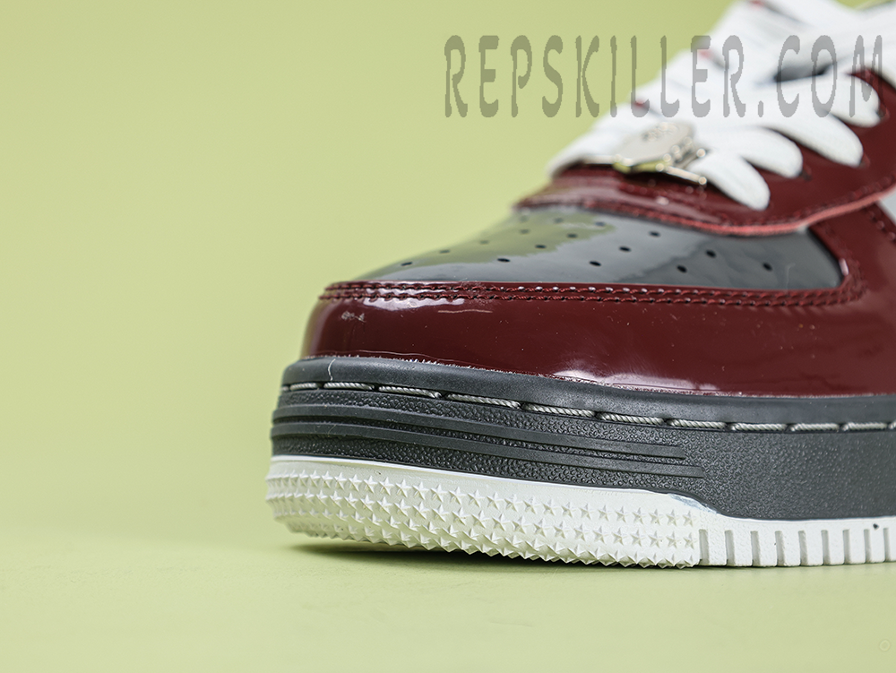 A Bathing Ape Bapesta Nostalgic Burgundy Grey Low Sneakers