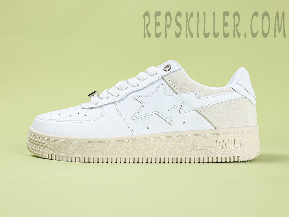 A Bathing Ape Bapesta Suede White Low Sneakers