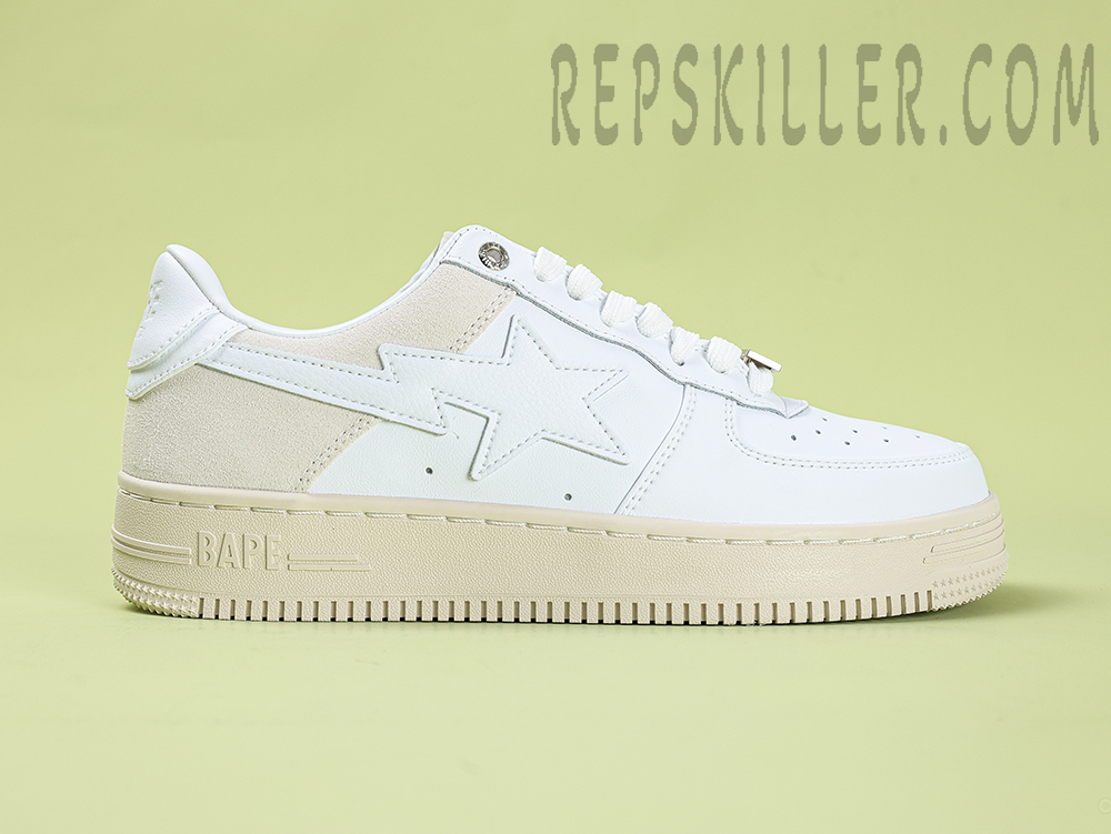 A Bathing Ape Bapesta Suede White Low Sneakers