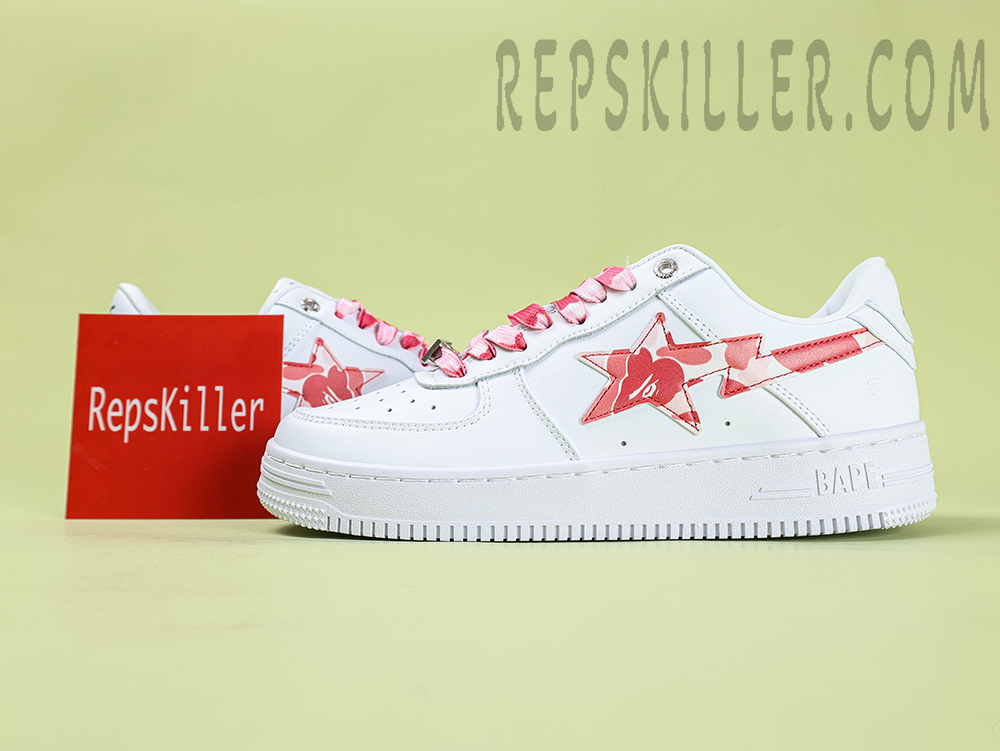 A Bathing Ape Bapesta Abc Camo Pink Low Sneakers