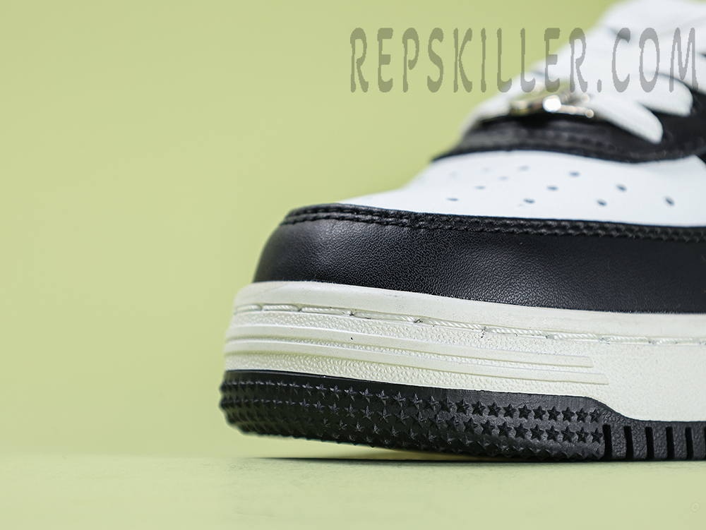 A Bathing Ape Bapesta Black White Low Sneakers