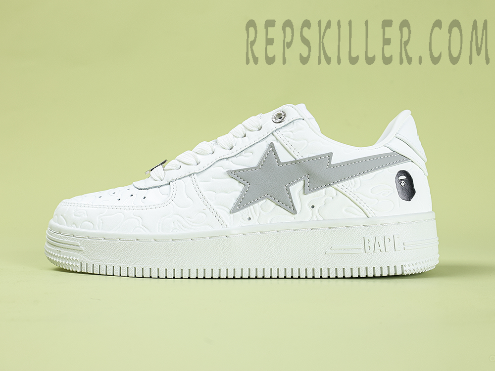 A Bathing Ape Bapesta Line Camo White Low Sneakers