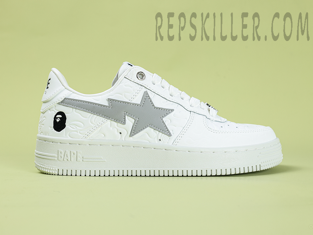 A Bathing Ape Bapesta Line Camo White Low Sneakers