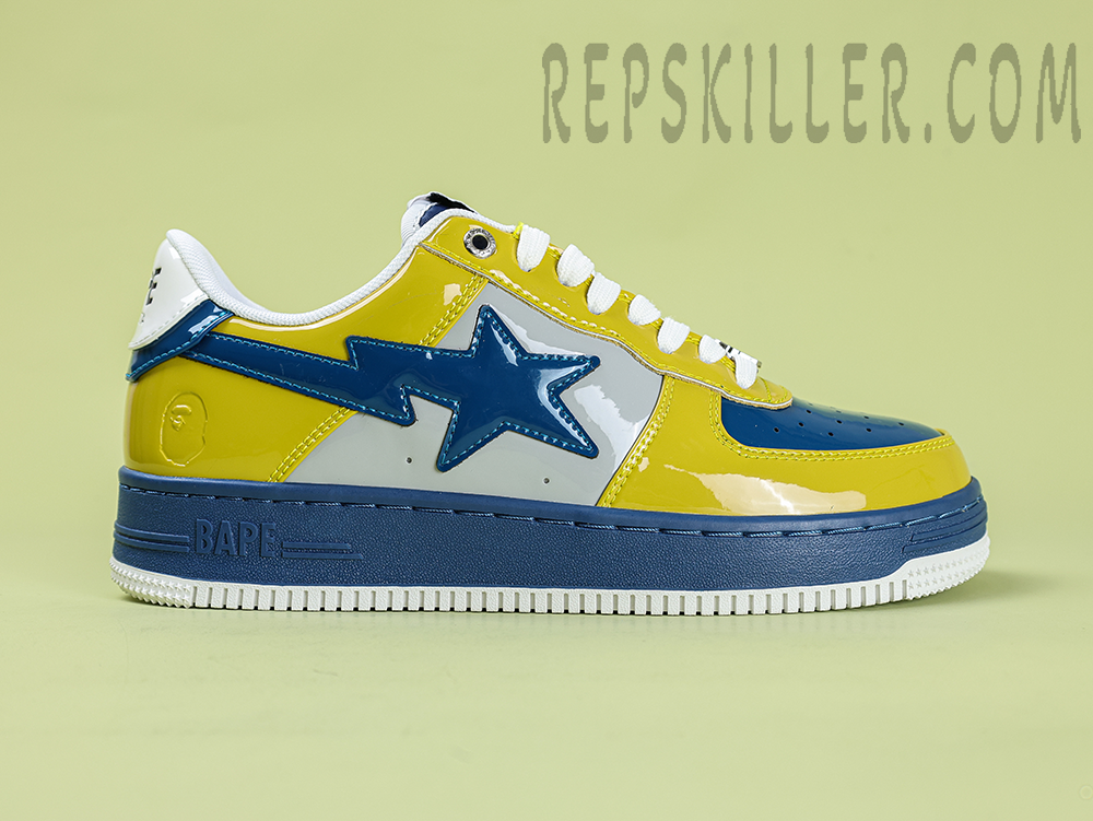 A Bathing Ape Bapesta Nostalgic Blue Yellow Low Sneakers