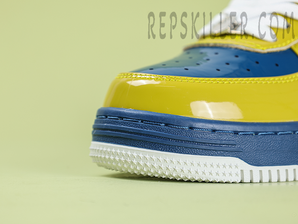 A Bathing Ape Bapesta Nostalgic Blue Yellow Low Sneakers