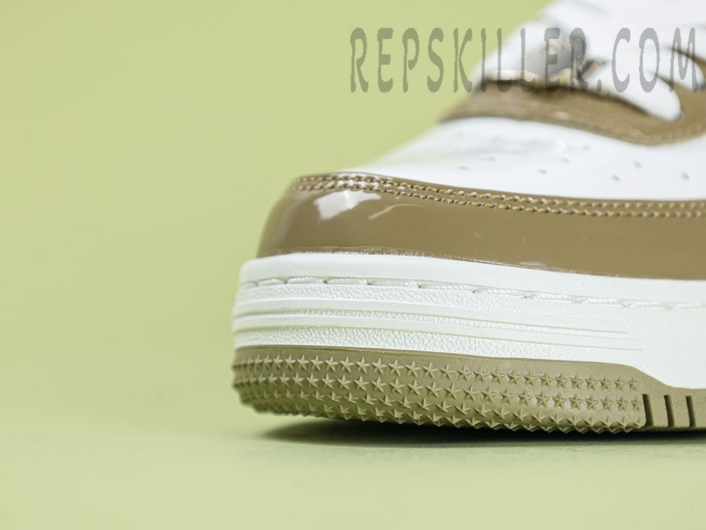 A Bathing Ape Bapesta Brown Patent Low Sneakers