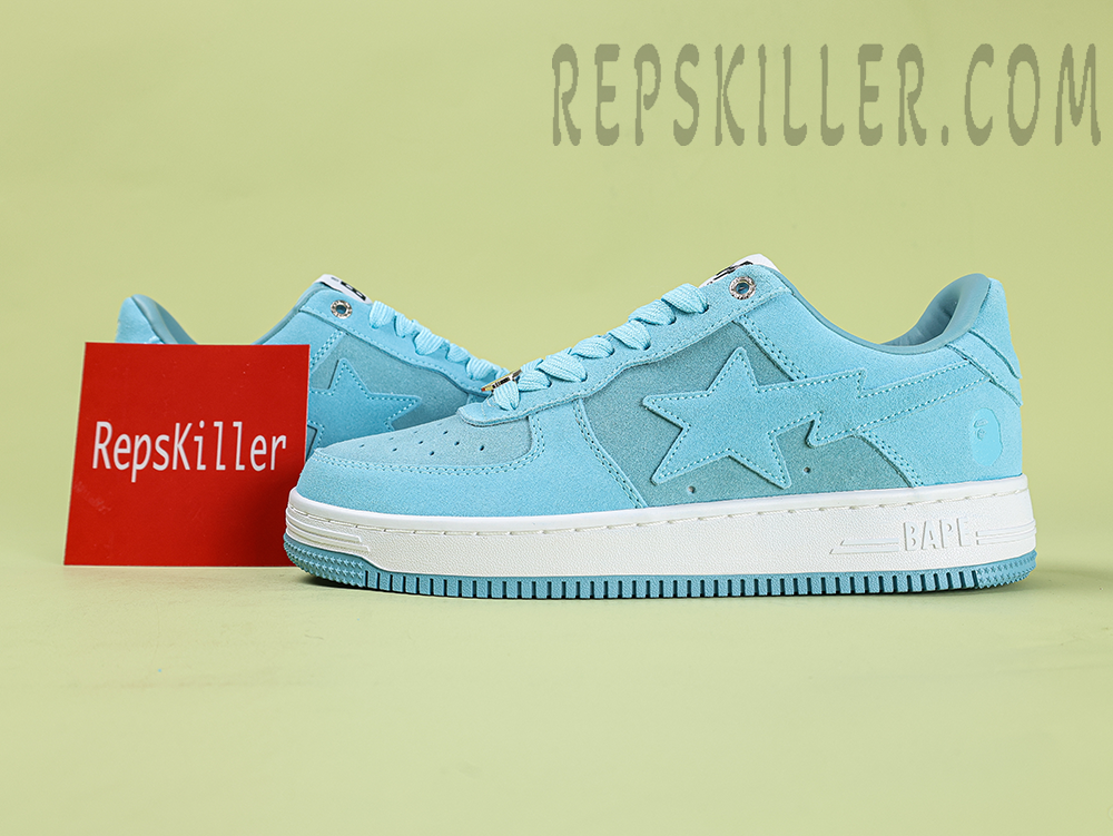 A Bathing Ape Bapesta Suede Blue Low Sneakers