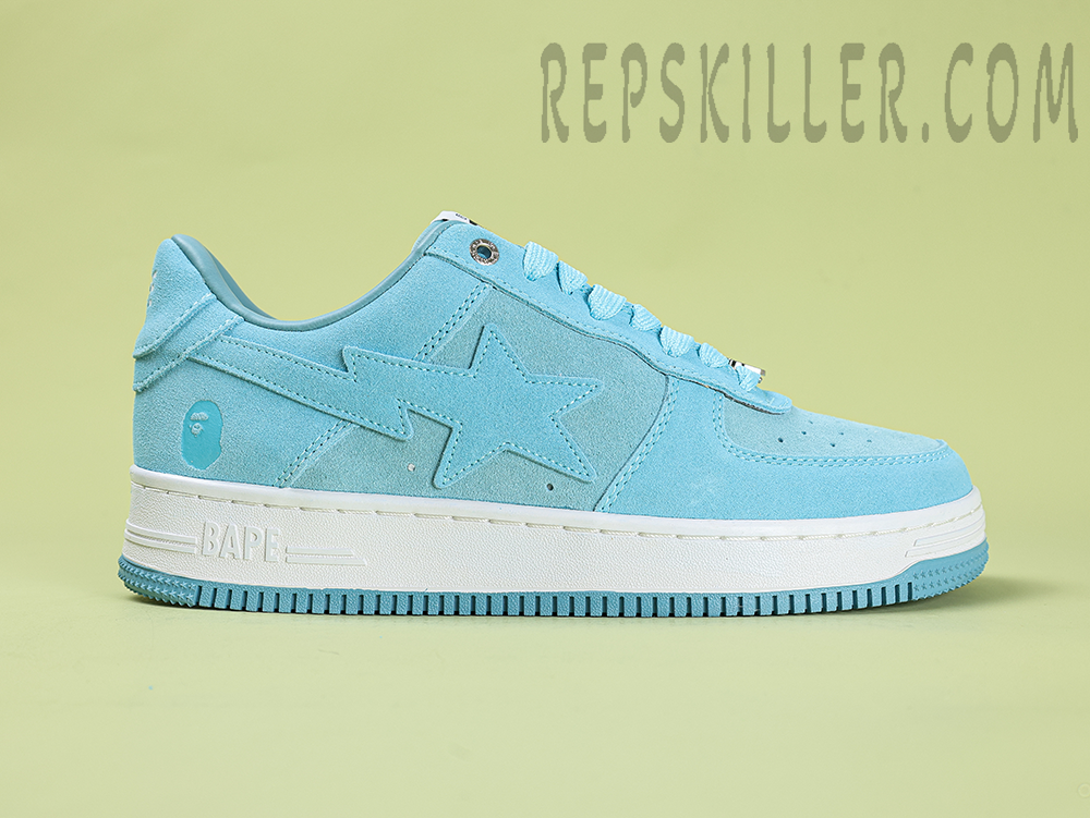 A Bathing Ape Bapesta Suede Blue Low Sneakers