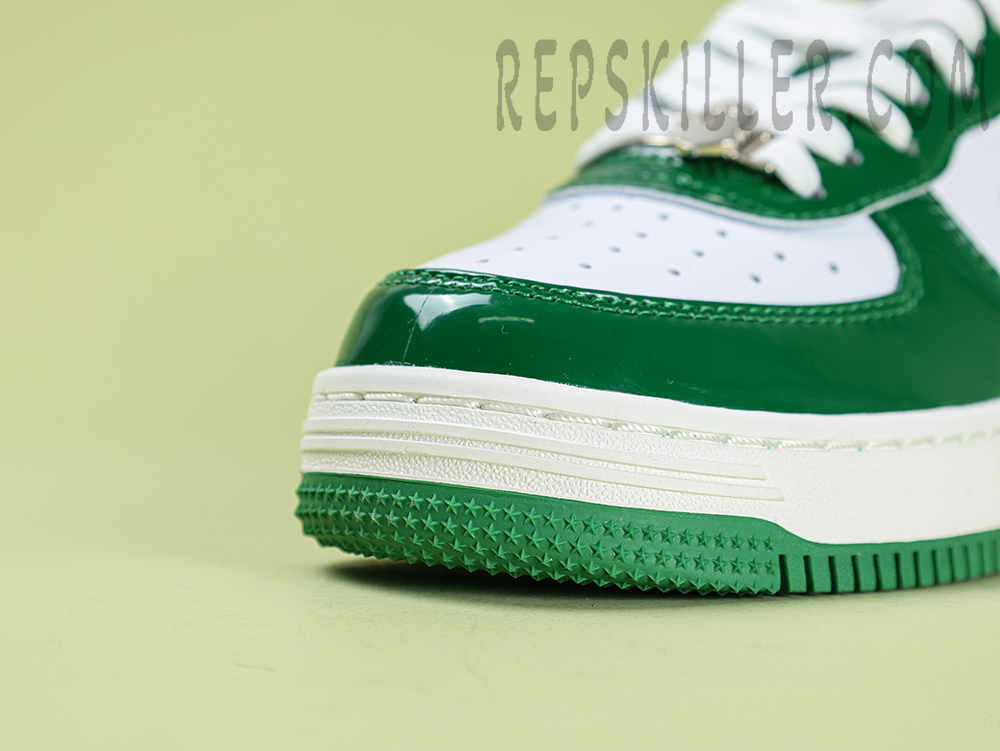 A Bathing Ape Bapesta Camo Dark Green White Low Sneakers