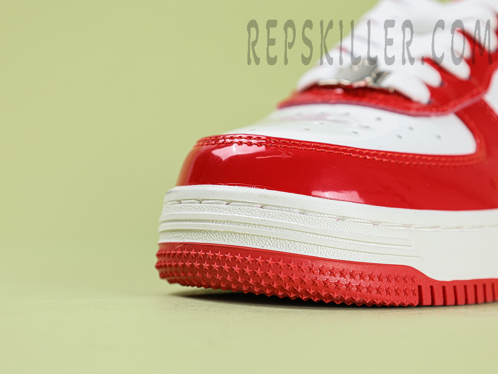 A Bathing Ape Bapesta Patent Leather Red White