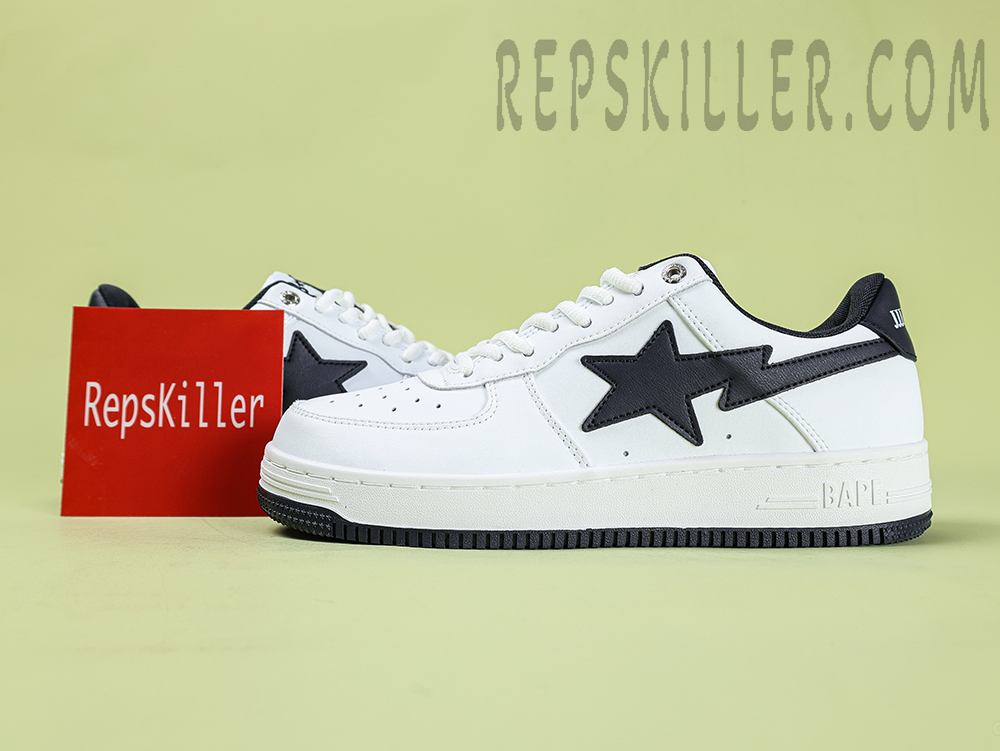 A Bathing Ape Bapesta Jjjjound White Black Low Sneakers
