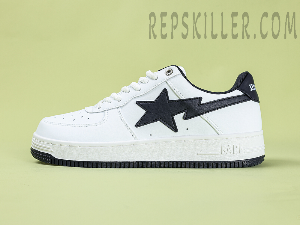 A Bathing Ape Bapesta Jjjjound White Black Low Sneakers