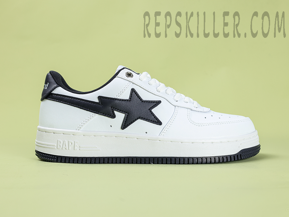 A Bathing Ape Bapesta Jjjjound White Black Low Sneakers