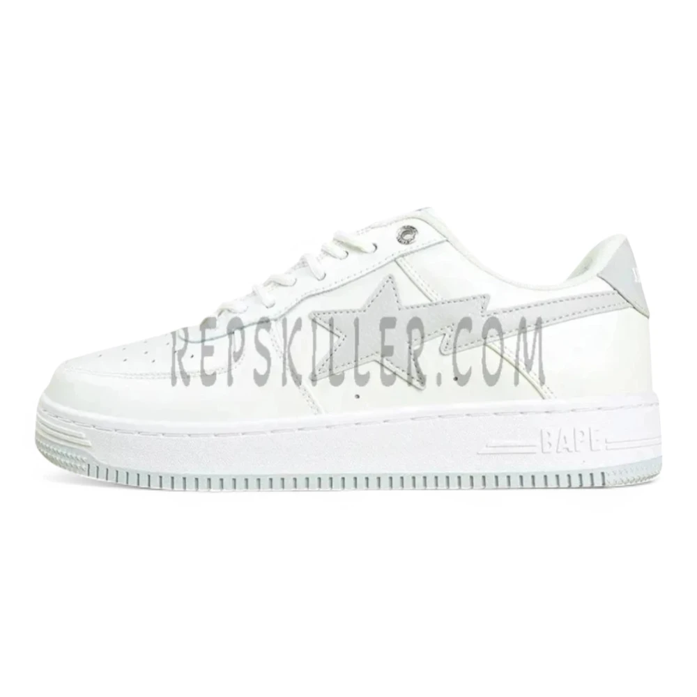 A Bathing Ape Bapesta Jjjjound Wmns White Grey Low Sneakers