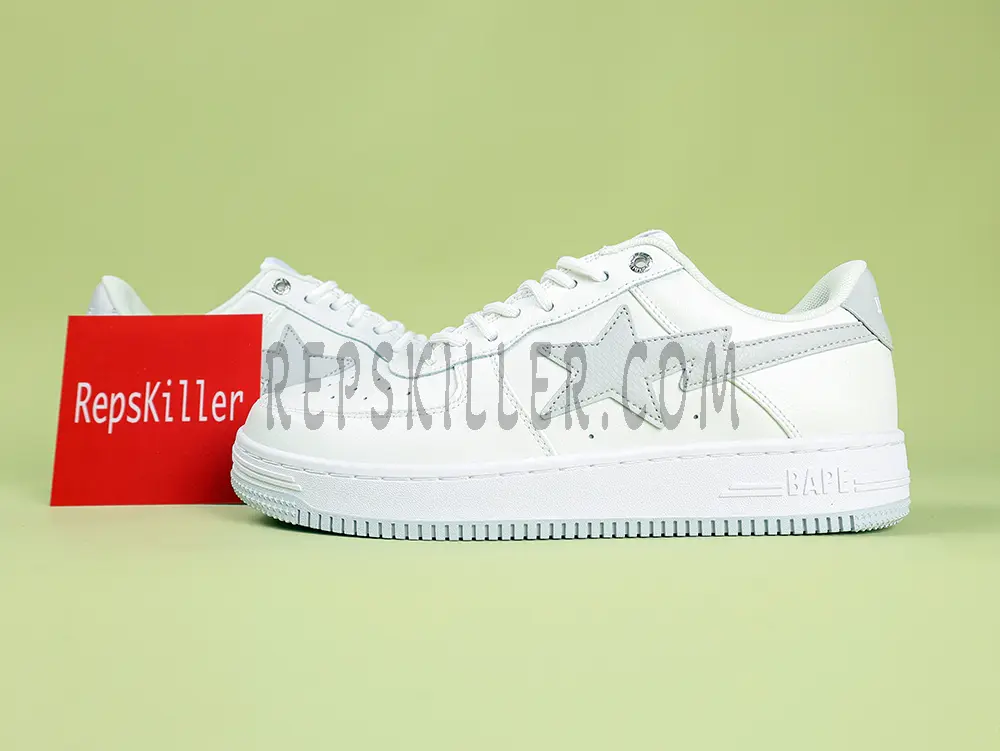 A Bathing Ape Bapesta Jjjjound Wmns White Grey Low Sneakers