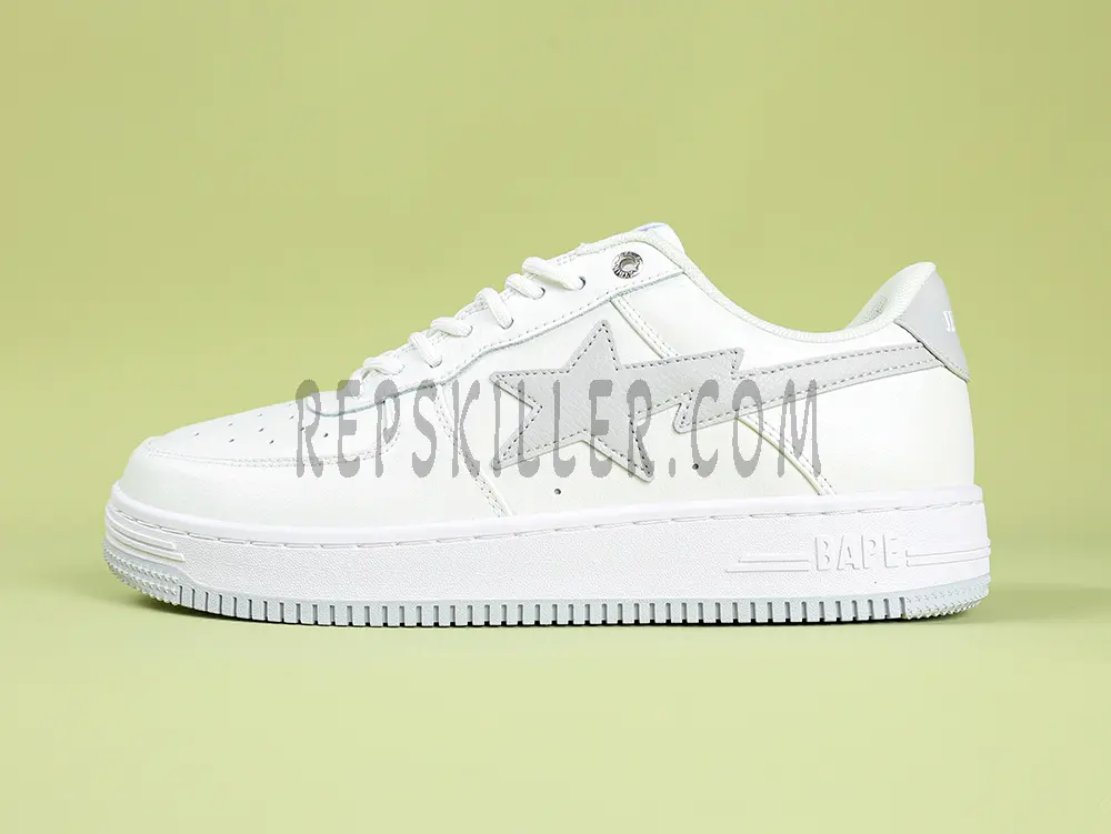 A Bathing Ape Bapesta Jjjjound Wmns White Grey Low Sneakers