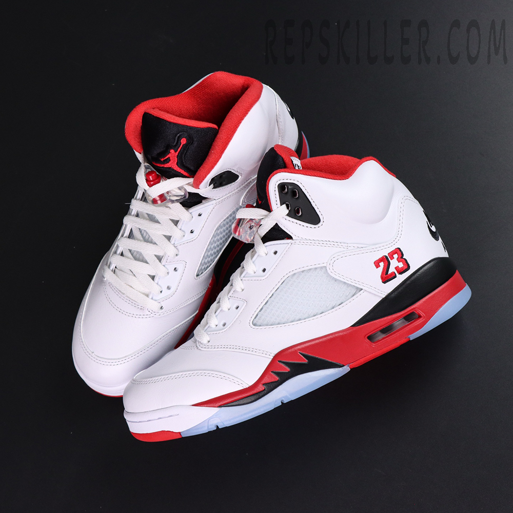 Air Jordan 5 Retro Fire Red Black Tongue