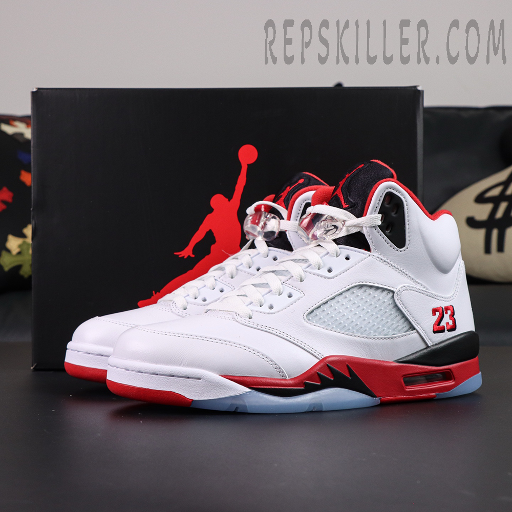 Air Jordan 5 Retro Fire Red Black Tongue