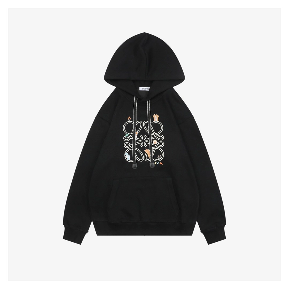 L Guinea Pig Puzzle Logo Embroidered Hoodie