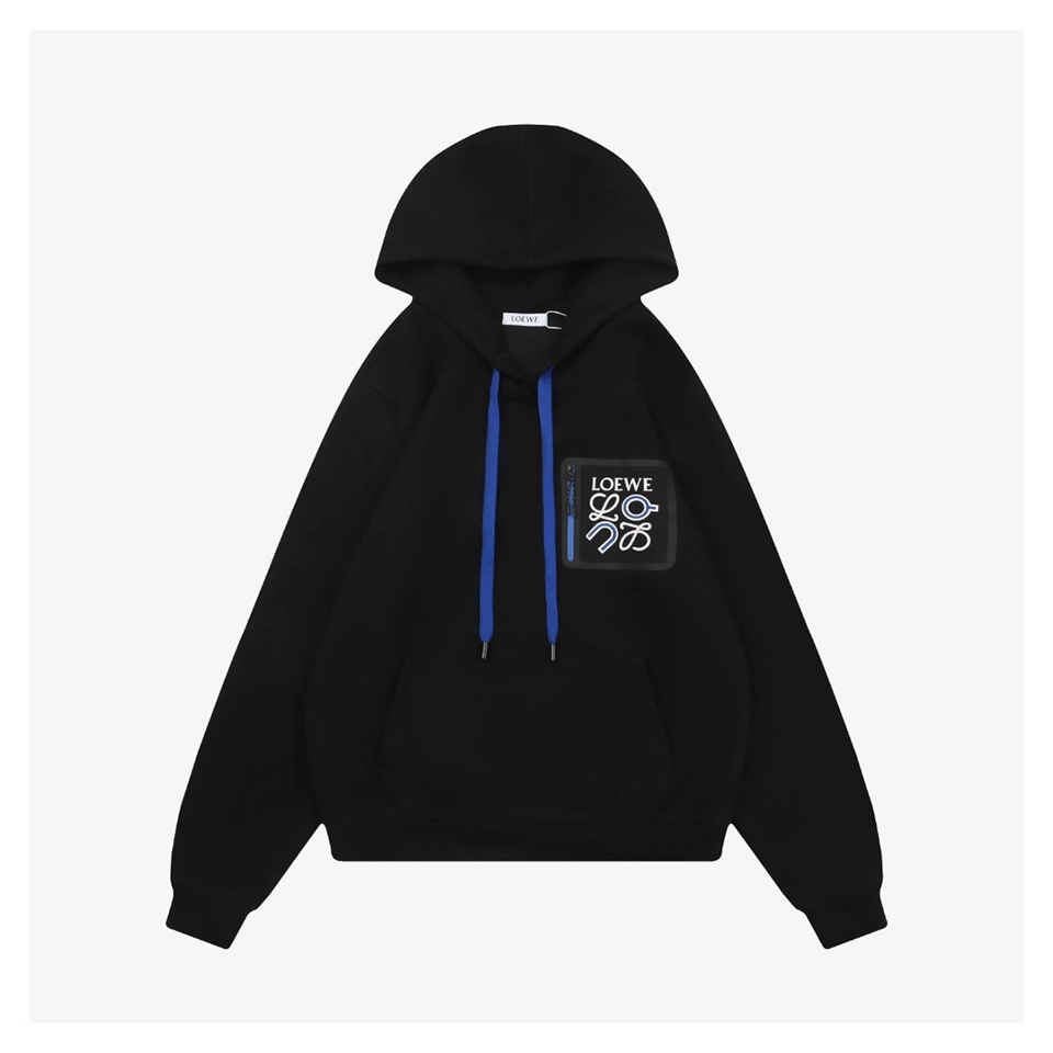 L On Logo Patch Pocket Hoodie