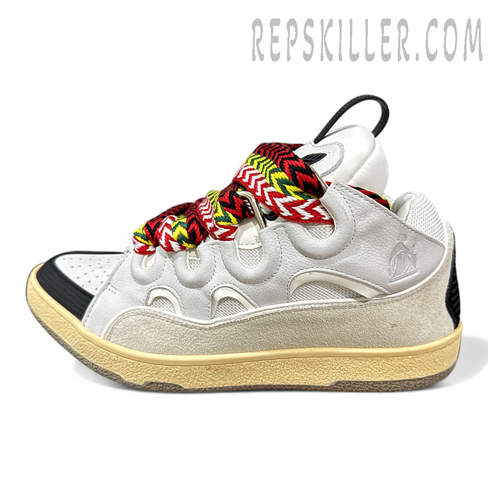 Lanvin Curb Sneakers White Multi Lace