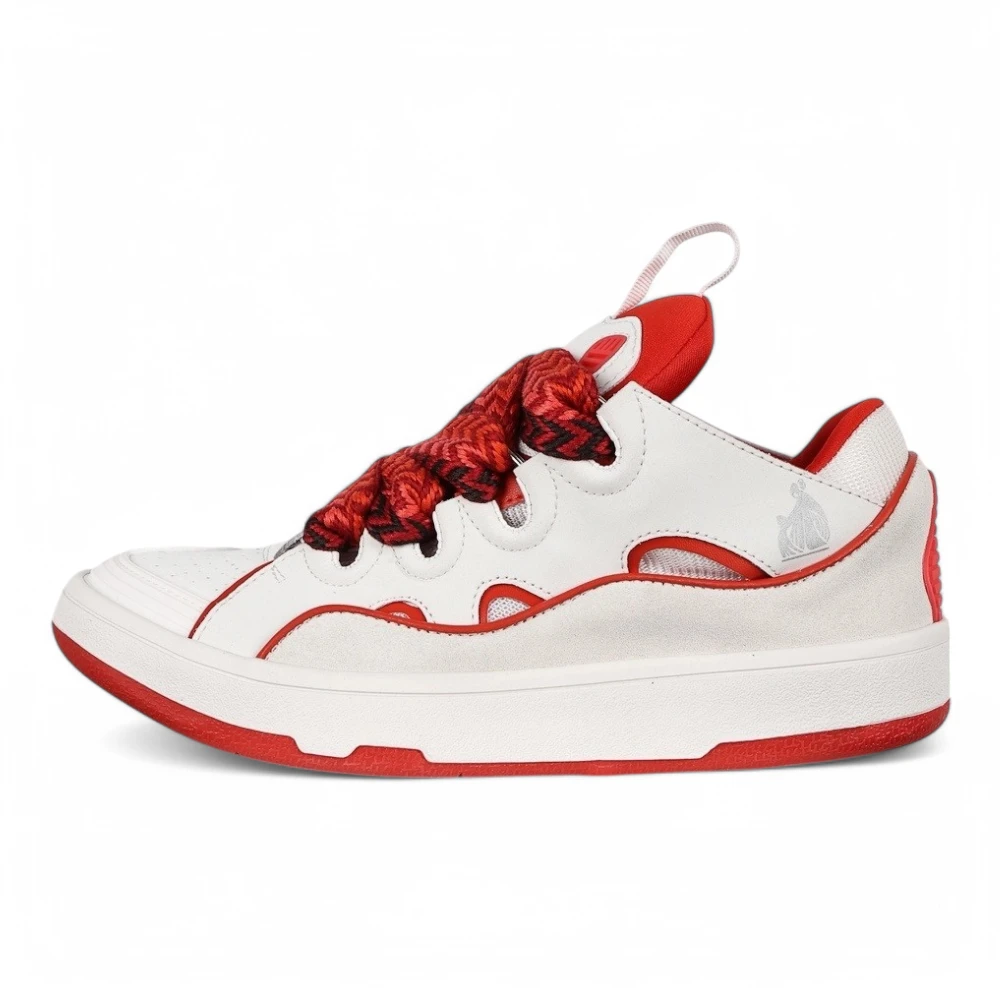 Lanvin Curb Sneakers White Red