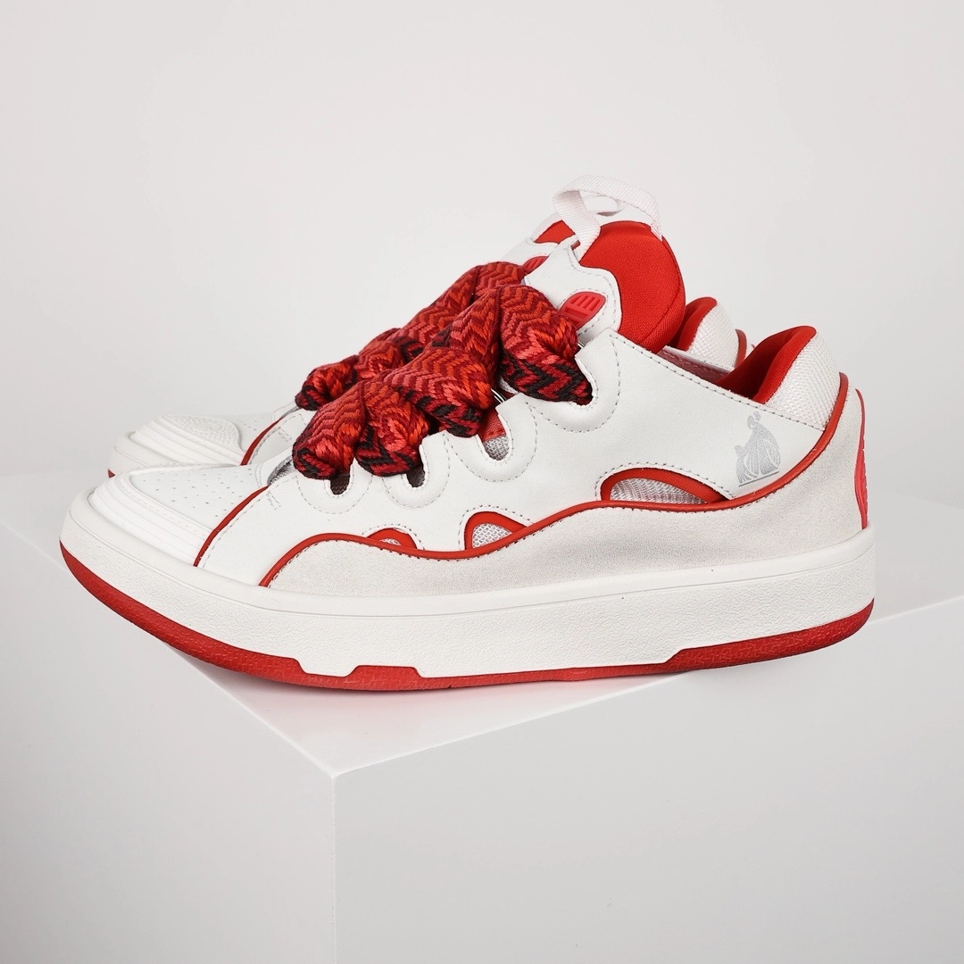 Lanvin Curb Sneakers White Red