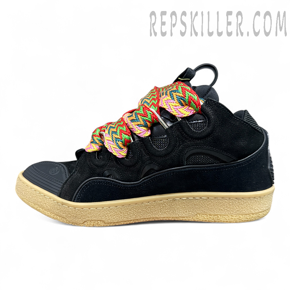 Lanvin Curb Sneakers Black Multicolor Laces
