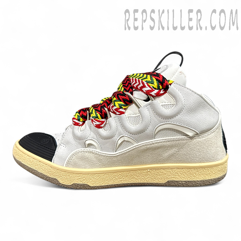 Lanvin Curb Sneakers White Multi Lace