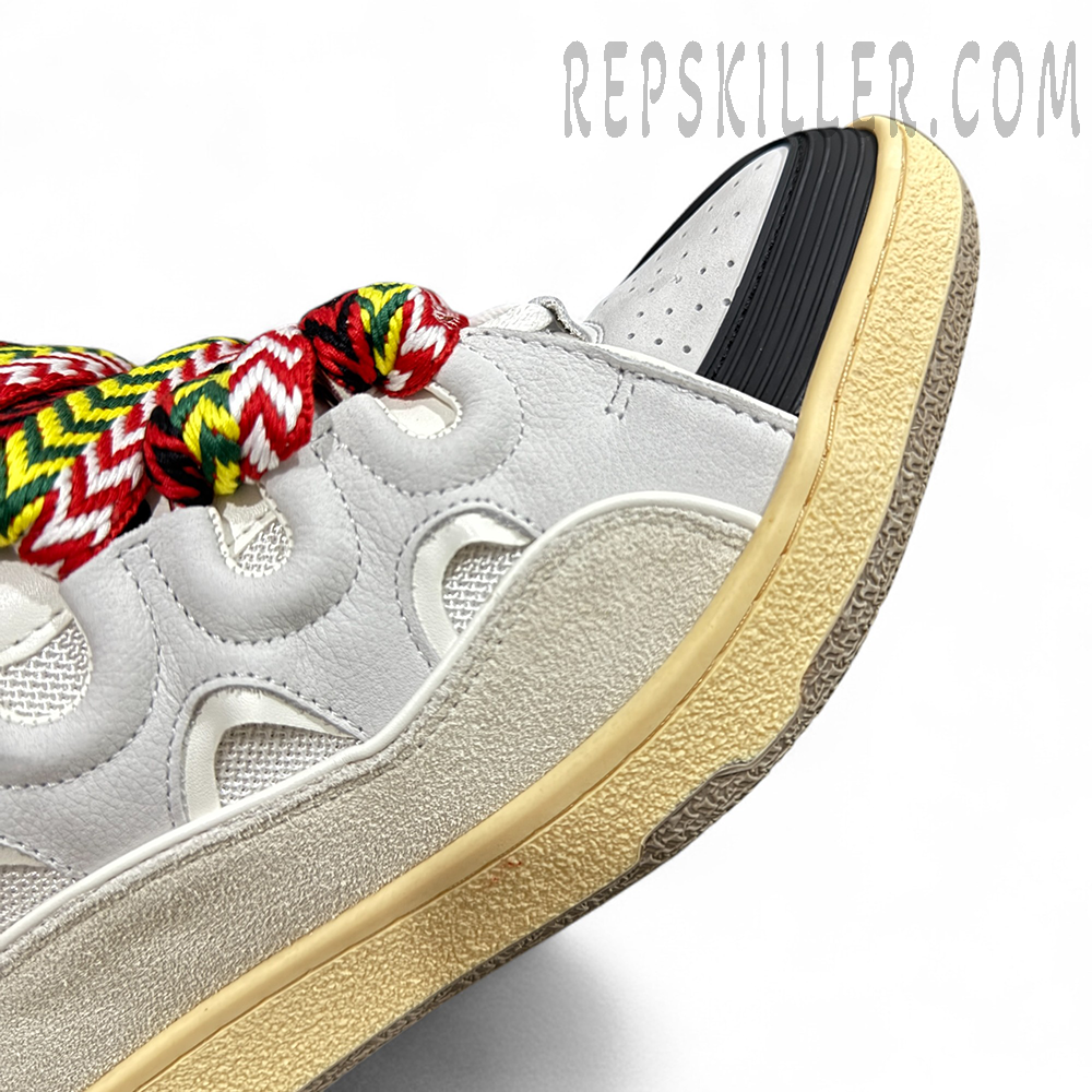 Lanvin Curb Sneakers White Multi Lace