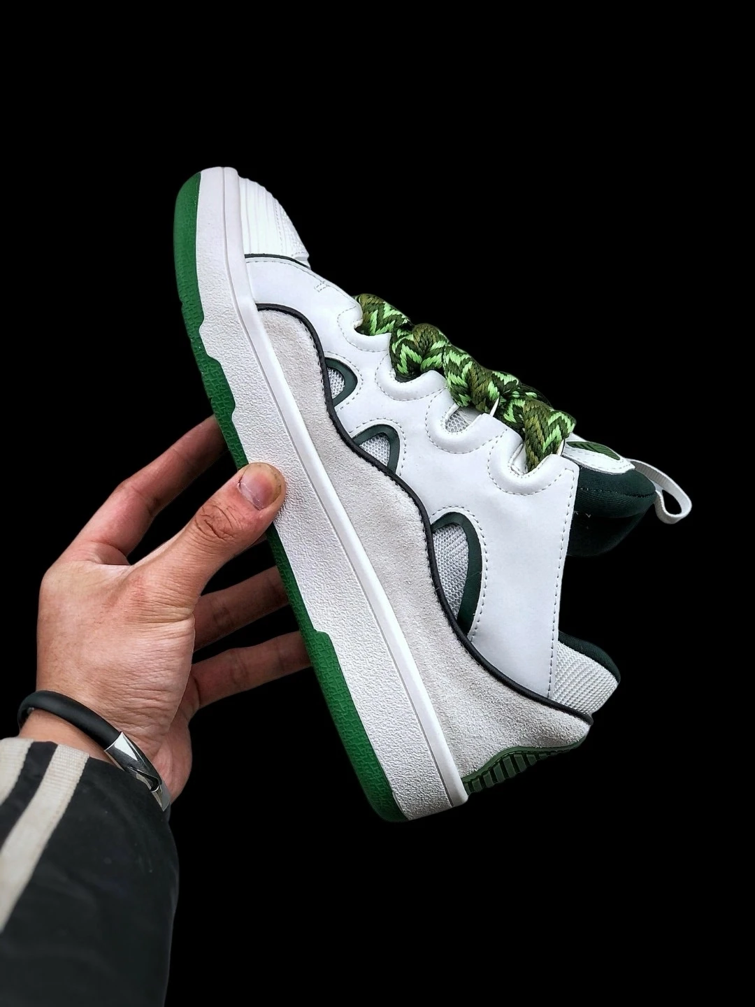 Lanvin Curb White Khaki Sneakers Latest Version