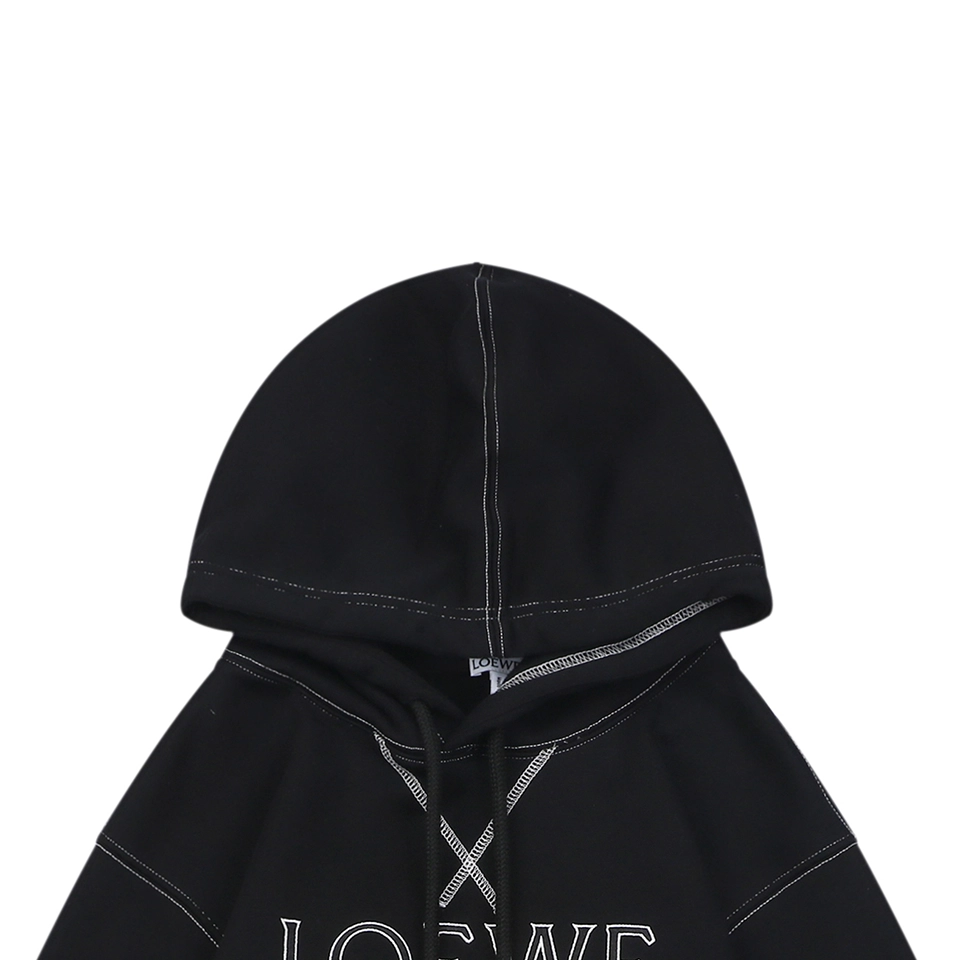 L Anagram Embroidered Contrast Stitch Hoodie