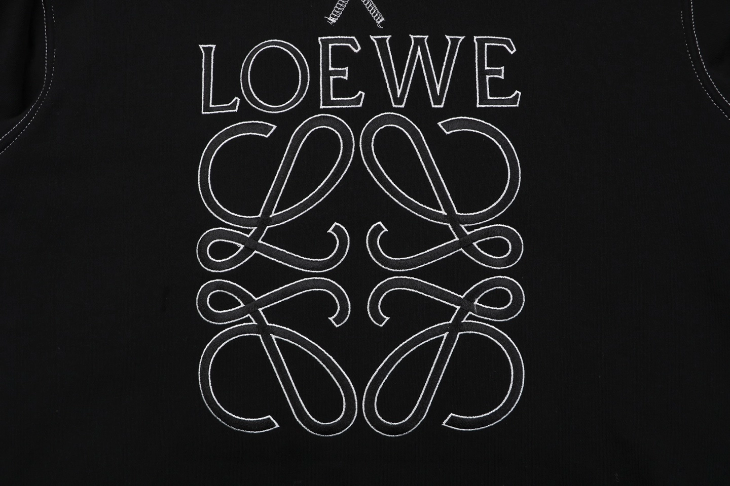 L Anagram Embroidered Contrast Stitch Hoodie