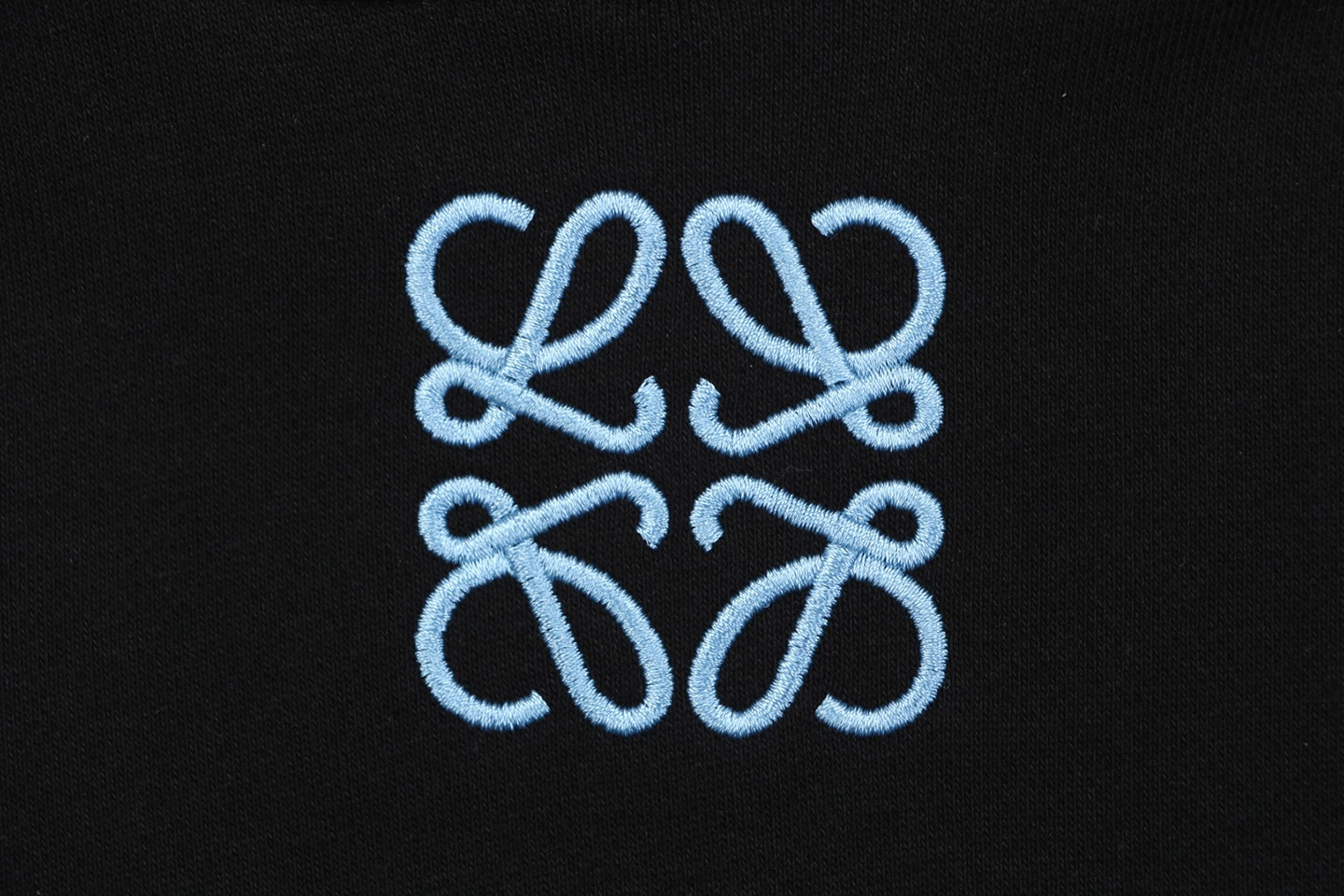 L Blue Anagram Embroidered Hoodie