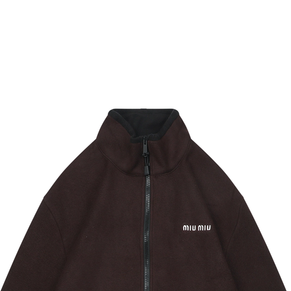 Mm Brown Fleece Stand Collar Jacket