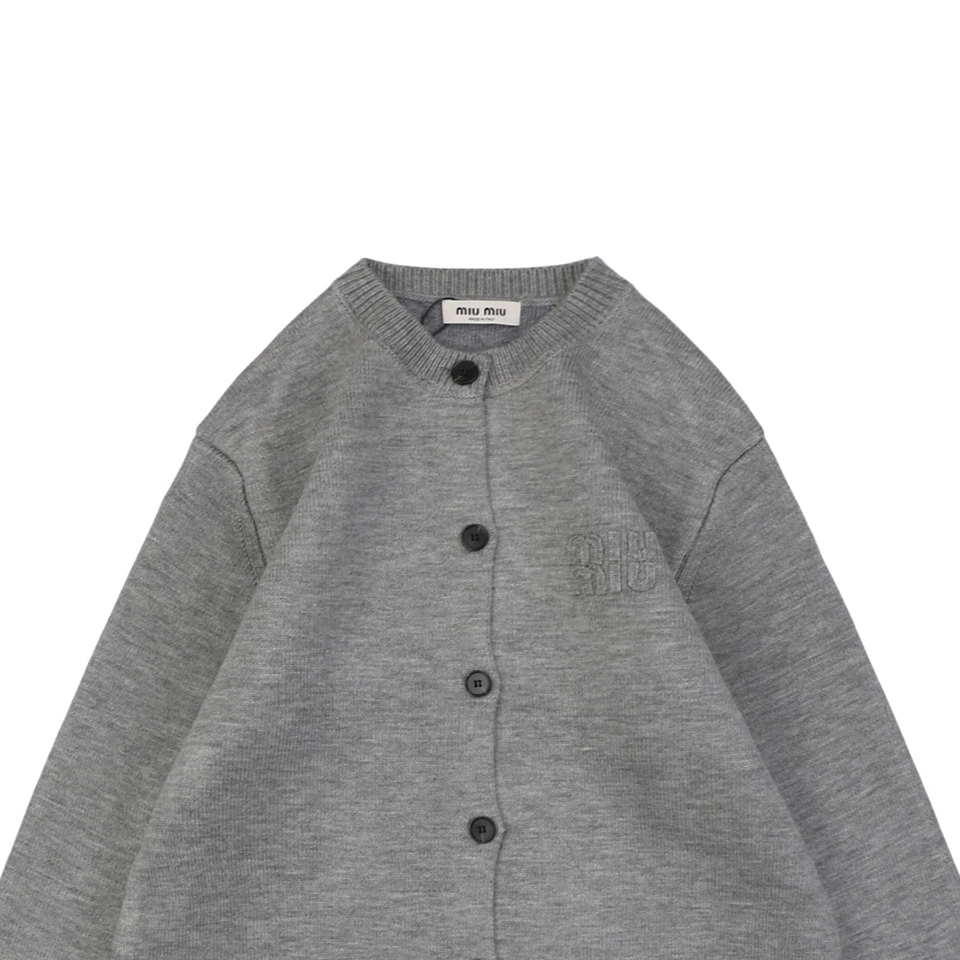 Mm Grey Knit Button Jacket
