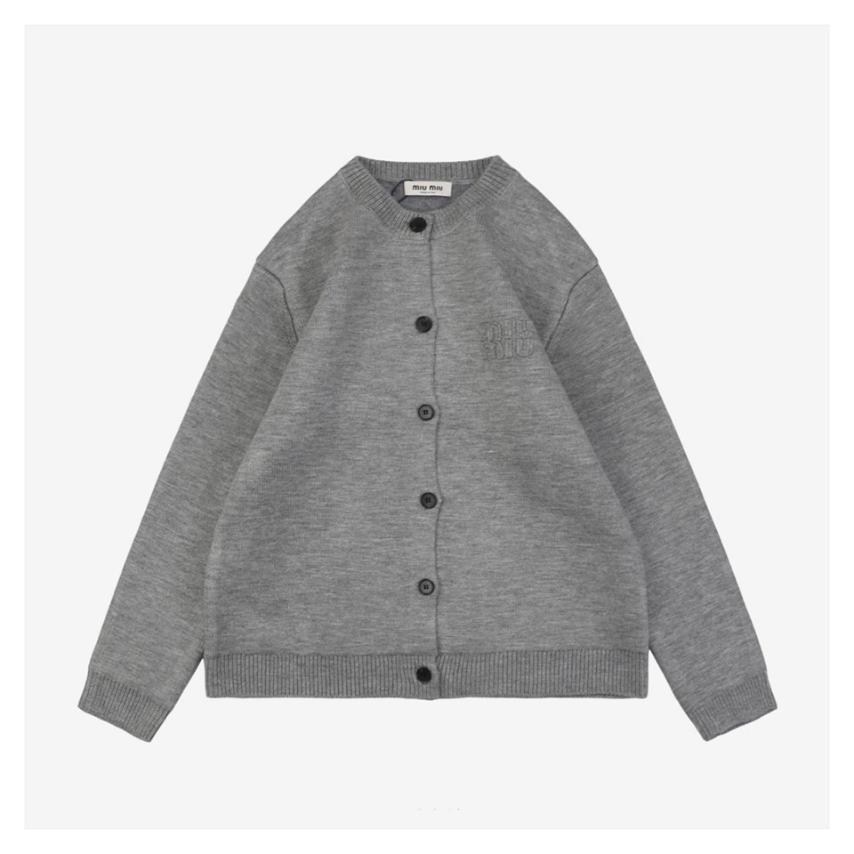 Mm Grey Knit Button Jacket